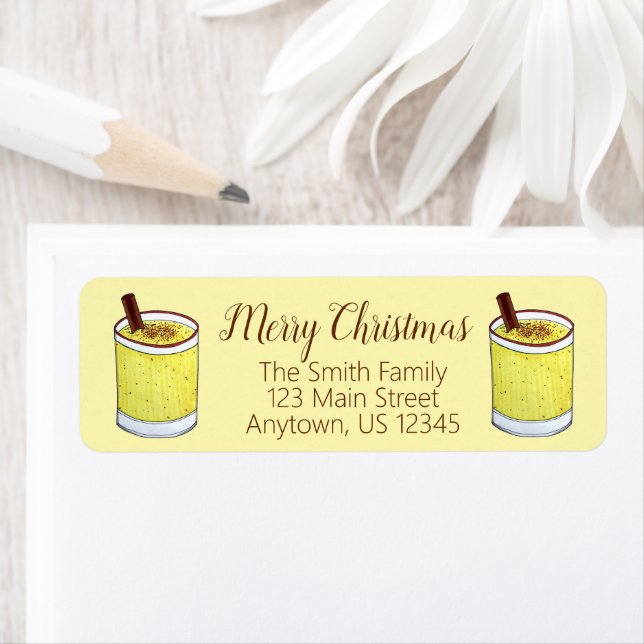 Coquito Puerto Rican Eggnog Drink God jul Returadress Etikett (Insitu)