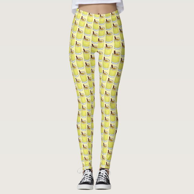 Coquito Puerto Rican Eggnog Rum-juldryck Leggings (Framsida)