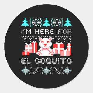 Coquito Puerto Rico Ugly Navidad Boricua Runt Klistermärke
