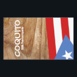 Coquito Puertorriqueno Flagga Rektangulärt Klistermärke<br><div class="desc">Coquito de Puerto Rico-klistermärket fondo con imagen de madera y bandera de Puerto Rico. Personaliza con tu propia informaciòn según sus necesidades. Puerto Rican Coquito-dekal med träbakgrund och Puerto Rican-flagga. Anpassa med egen text efter behov.</div>