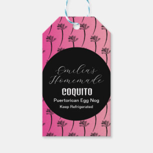 Coquito Recept Dryck Kokos Egg Nog Palm Rosa Presentetikett