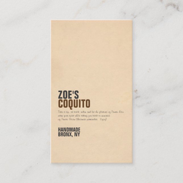 Coquito Rustik Modern Visitkort (Framsida)