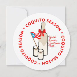 Coquito Säsong Anpassad Foto Text Cirkel Julkort