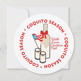 Coquito Säsong Anpassad Foto Text Cirkel Julkort