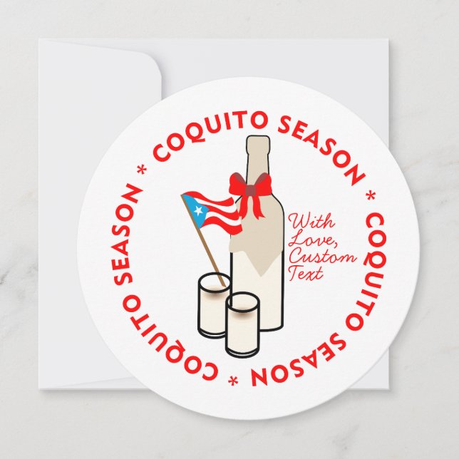 Coquito Säsong Anpassad Foto Text Cirkel Julkort (Framsida)