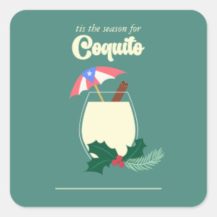Coquito Season Fyrkantigt Klistermärke