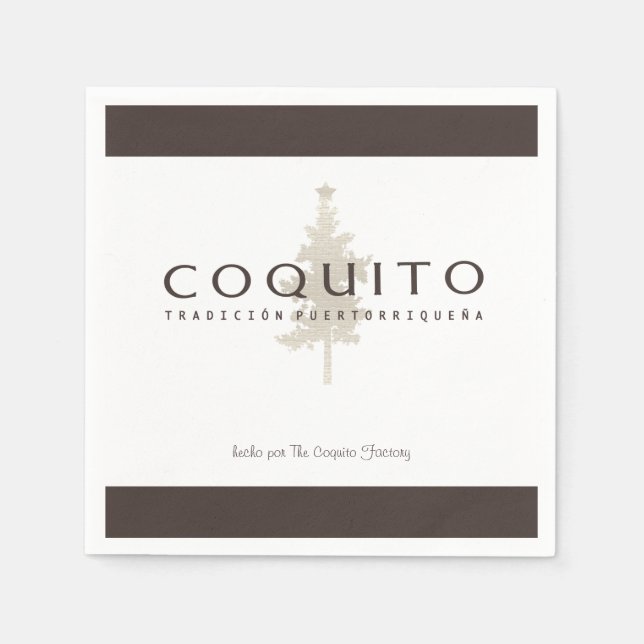 Coquito Tradicion Puertorriquena Reklam Pappersservett (Framsidan)