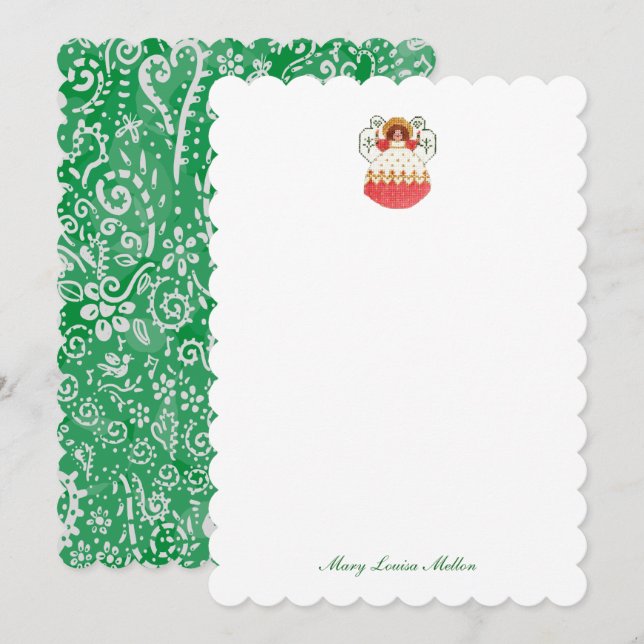 Cora Angel Note Card Inbjudningar (Fram/baksida)