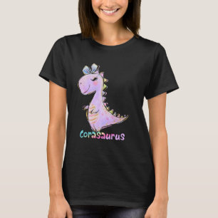 Cora Namn Shirt Girl Dinosaur Födelsedagsfest Kids T