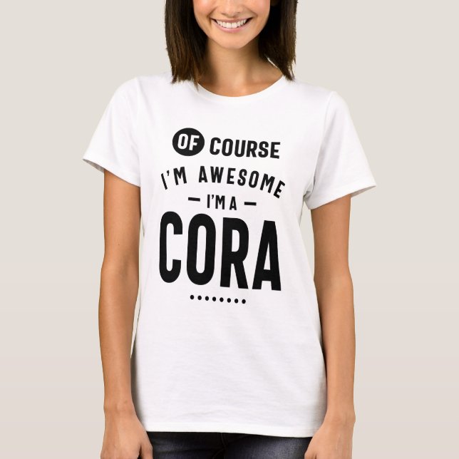 Cora Personlig Namn Birthday T Shirt (Framsida)
