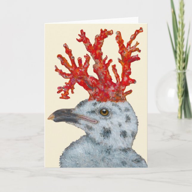 Cora the gull chick card kort (Framsida)