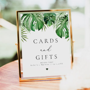 CORA Tropical Beach Handflatan Löv Card and Gifts  Poster