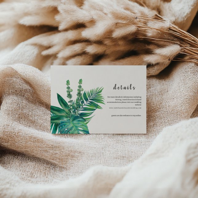 CORA Tropical Beach Palm Leaf Spara datumet  Inbjudningar (Skapare uppladdad)