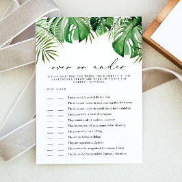 CORA Tropical Over Under Baby Shower-spelkort Inbjudningar