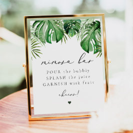 CORA Tropisk Palm Beach-tema Mimosa Barskylt Poster