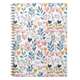 Corações em aquarela anteckningsbok