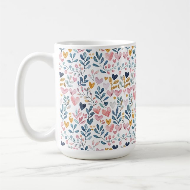 Corações em aquarela kaffemugg (Vänster)