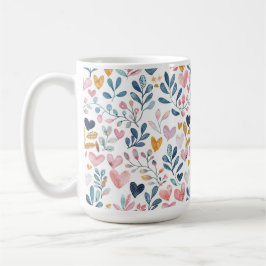 Corações em aquarela kaffemugg