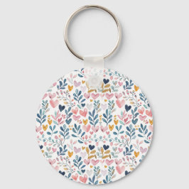 Corações em aquarela nyckelring