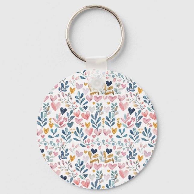 Corações em aquarela nyckelring (Framsida)