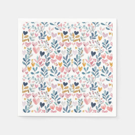 Corações em aquarela pappersservett