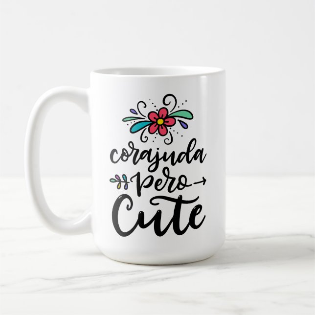 Corajuda Pero Cute, handskriven Kaffemugg (Vänster)