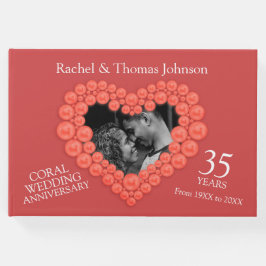 Coral 35e bröllop-jubileumsfoto gästböcker