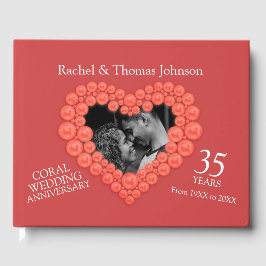 Coral 35e bröllop-jubileumsfoto gästböcker
