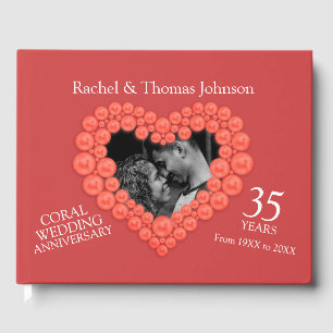 Coral 35e bröllop-jubileumsfoto gästböcker