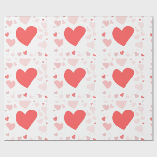 Coral and Blush scattered hearts  Presentpapper