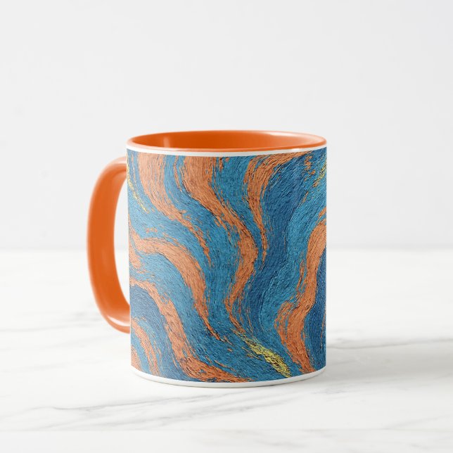coral and indigo waves mugg (Framsida vänster)