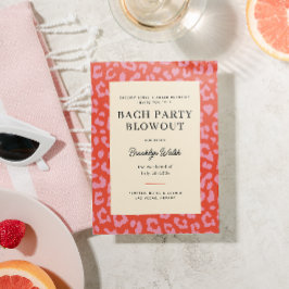 Coral and Rosa Animal Print Bachelorette Party Inbjudningar