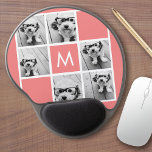 Coral and White Photo Collage Anpassningsbar Monog Gel Musmatta<br><div class="desc">Du kan använda Instagram-foton för den här designen. Använda 6-kvadratfoton som skapar en unik och personlig gåva. Eller så kan du behålla hipstervalpen och göra ett trendig till keepy. Om du behöver justera bilder klickar du på verktyg för att anpassa ändringar.</div>