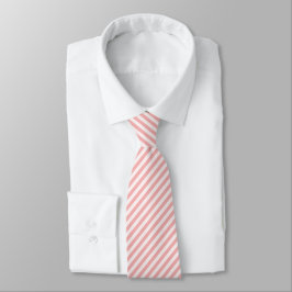 Coral and White Stripe Neck Tie Slips
