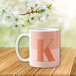 Coral Anpassningsbar Monogram Kaffemugg