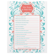 Coral Aqua Blommigt Bride Best Möhippa Game