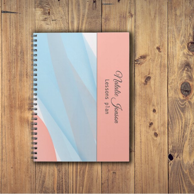 Coral aquamarine simple namn Spiral Photo Notebook Anteckningsbok (Skapare uppladdad)