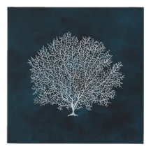 Coral Art Abstrakt White Blue Modern