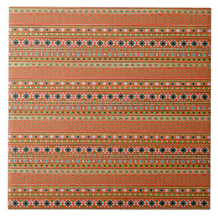 Coral Aztec Stil Southwest Mönster Kakelplatta