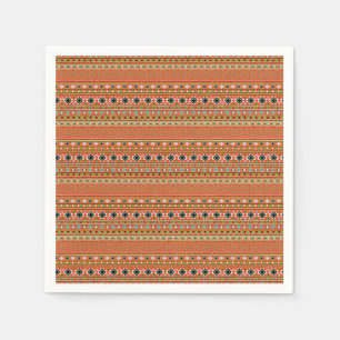 Coral Aztec Stil Southwest Mönster Pappersservett