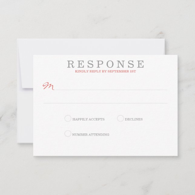 Coral Beach Wedding OSA Kort (Framsida)