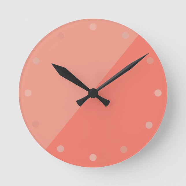 CORAL Block Färg 2 Tone Rund Klocka (Framsida)