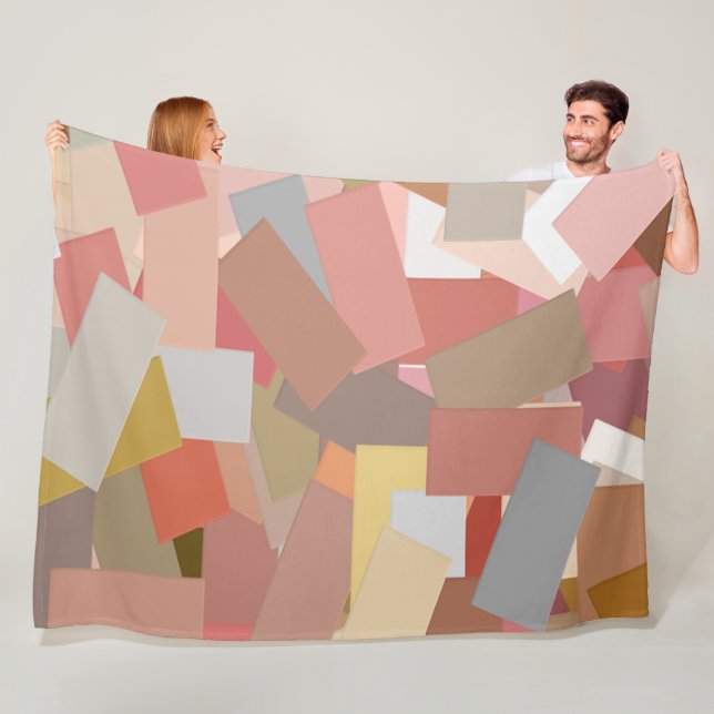 Coral Blocks fleece filt (På plats)