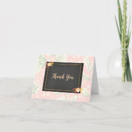 Coral Blommigt Bröllop Tack