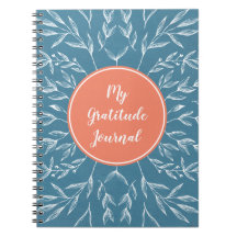 Coral & Blue Anpassningsbar Gatitude Journal