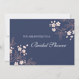 Coral Blue Blommigt Inbjudningskort för möhippan C