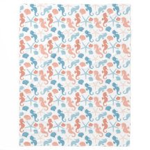 Coral Blue Nautical Mönster