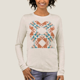 Coral Blue Rust Abstrakt Crisscross Southwest look T Shirt