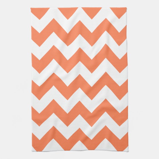 Coral Bold Chevron Kökshandduk (Vertikal)