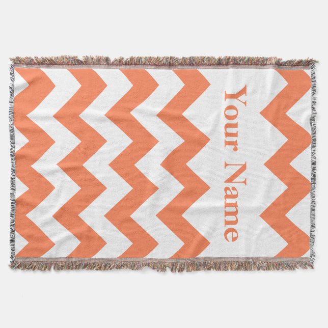 Coral Bold Chevron med eget namn Mysfilt (Framsidan)